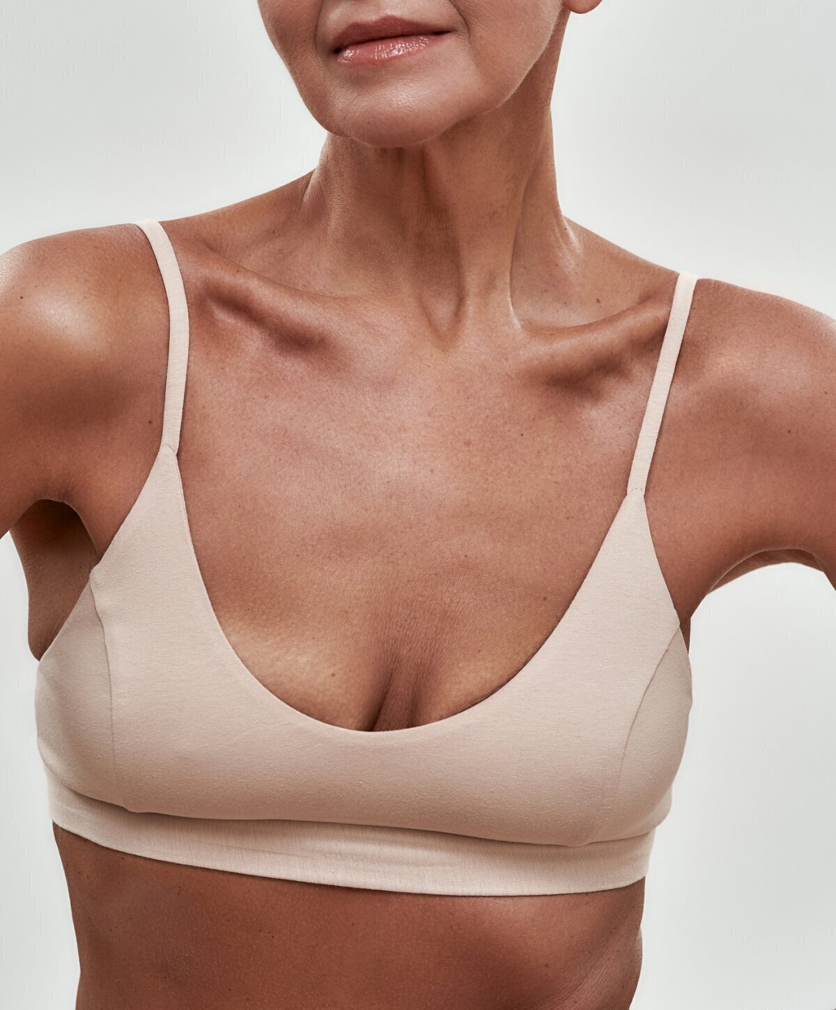 Chandler Breast Reconstruction model wearing a bra